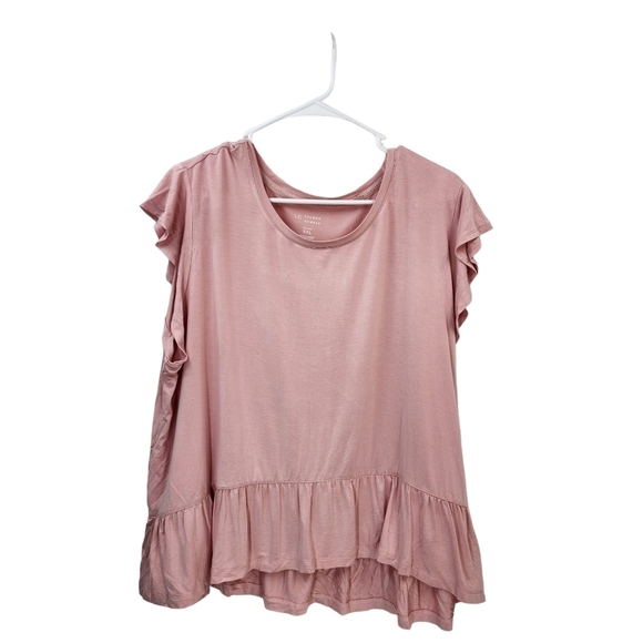 Lauren Conrad Women's  Flutter Short Sleeve Pajama Top - XXL - Picture 2 of 8